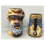 Studio Pottery Face Mugs Steins Mara Mexico Tiki