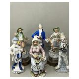 As-Is Ceramic Figurines Clown Grape Lady, Man