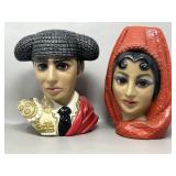 Vintage Lego Japan Marwal Chalkware Busts Matador