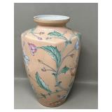 Vintage Toyo Porcelain Floral Vase Peach Ceramic
