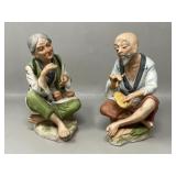 Vintage Homco Porcealin Old Man Woman Figurines
