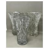 Pressed Glass, Crystal Heavy Flower Vases Vase
