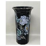 Black Glaze Japanese Porcelain Flower Vase