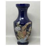 Cobalt Japanese Pheasant Ceramic Vase