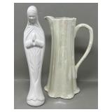 Vintage Madonna Mother Mary Figurine, Irridescent