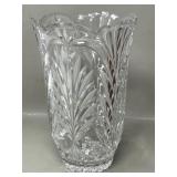 Heavy Clear Crystal Flower Floral Vase