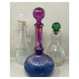 Trio of Vintage Decanters incl As-Is Ombre
