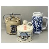 Crock w Lid, Whiskey Jug, Beer Stein Mug