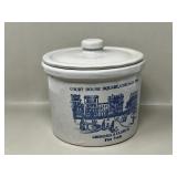 Court House Square Lidded Stoneware Crock