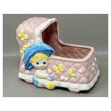 Nancy Pew Music Box Figural Baby Planter Pot