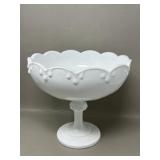 Vintage Indiana Glass Co Milk Glass Compote Bowl