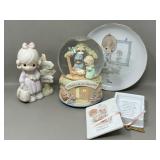 Precious Moments Manger Snowglobe Figurine Plate