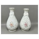 Royal Heritage Cameo Ribbon Vase Pair Vases