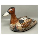 Vintage Tonala Handpainted Ceramic Duck Figurine