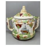 Vintage German Castle Ceramic Tureen Cookie Jar