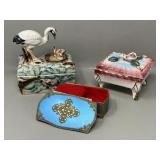 As Found Trinket Boxes Stork, Music, All As-Is