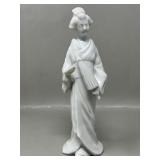 Vintage White Porcelain Japanese Geisha Figurine