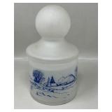 Vintage Frosted Glass Orb Lid Jar
