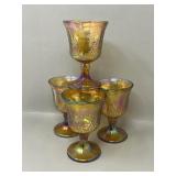 Indiana Glass Marigold Carnival Glass Goblets Glas