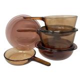 Visions by Corning Corelle Amber, Cranberry Glass