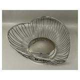 Heart Shaped Silverplate Wire Bowl Fruit Bowl