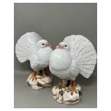 Pair of Midcentury Italian Pottery Dove Figurines
