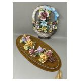 Vintage Capodimonte Italian Porcelain Floral Wall