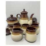 Stoneware Pottery Crock Inspired Hot Chocolate Set