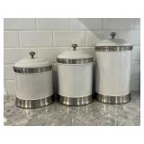 Trio of Williams Sonoma Ceramic Kitchen Canisters