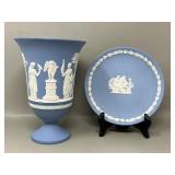 Wedgwood Jasperware Arcadian Vase And Plate