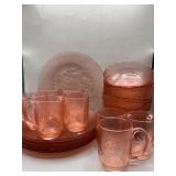 set for 8 Vintage Ardcoroc Rosaline Pink Dishes