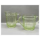 1930s Green Uranium Glass Anchor Hocking Colonial