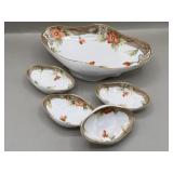 Handpainted Nippon Porcelain Serving Set, Bowl