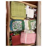 Drawer of Kitchen Linens, Tea Towels, Potholders