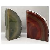 Pair of Agate Geode Bookends Book End Pair