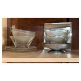 Vintage Glass Side Bowls, Prep Bowls, Aluminum