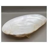 Footed, Pearlized, Polished Mussel Shell Dish MOP