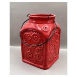 Red Sunflower Ceramic Candle Lantern Luminaria