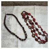 Vintage Wooden Bead Necklaces, Multistrand