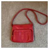 Red Lether Tignanello Shoulder Bag Purse