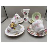 Vintage Porcelain Teacups Saucers Tea Cup