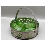 1930s Uranium Depression Glass Separated Server