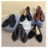 Sz 6/7 Ladies Flats, Moderate Heel Shoes Slides