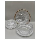 Gold Rimmed Glass, Heavy Crystal, Various Bowls