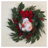 Christmas Kitten Kitty Wreath