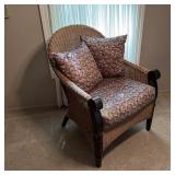 Wicker on Wood Scoopback Armchair