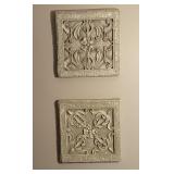 Set of Two Faux Concrete Wall Tile Wall Art Decor
