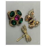 Brooches Butterfly, Dragonfly, Cora Pin