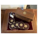 Chrysler Brass Coaster Set, Crystal Paperweight