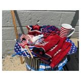 Patriotic Party, 9-11 Pom Poms, Ceramic Stars